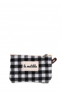 La Matilda - Pochette porte-monnaie en coton VICHY NOIR M108