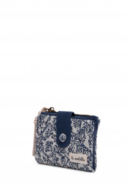 La Matilda - Porte-monnaie en coton PATTERN D.BLUE M108-69