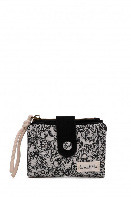 La Matilda - Porte-monnaie en coton PATTERN BLACK M122-70