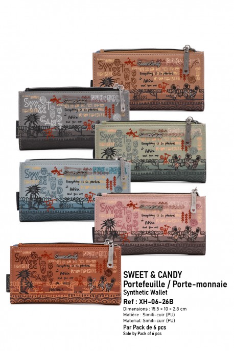 Sweet & Candy XH-17-26B synthetic wallet : colour:Pack of 6