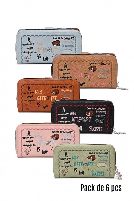 XH-01-26B Portefeuille porte-monnaie synthétique Sweet & Candy : couleur:Pack de 6