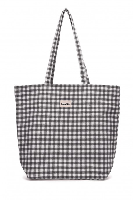 La Matilda - Grand Tote Bag VICHY Gris M105-24
