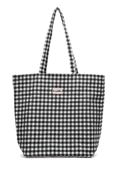 La Matilda - Grand Tote Bag VICHY Gris M105-25