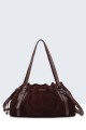 29066-BV Sac à main bourse polochon teckel texture nubuck