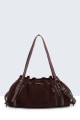 29066-BV Sac à main bourse polochon teckel texture nubuck