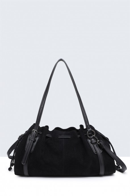 29066-BV Sac à main bourse polochon teckel texture nubuck