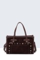 29071-BV Sac à main texture nubuck avec clous