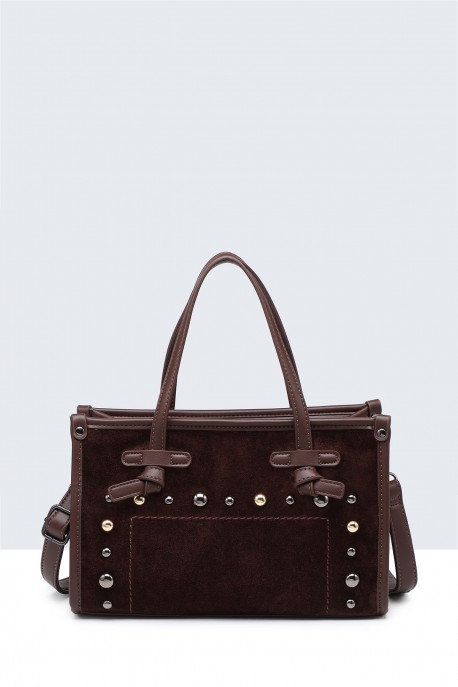 29071-BV Nubuck-textured bag with studs