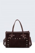 29071-BV Nubuck-textured bag with studs
