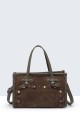 29071-BV Sac à main texture nubuck avec clous