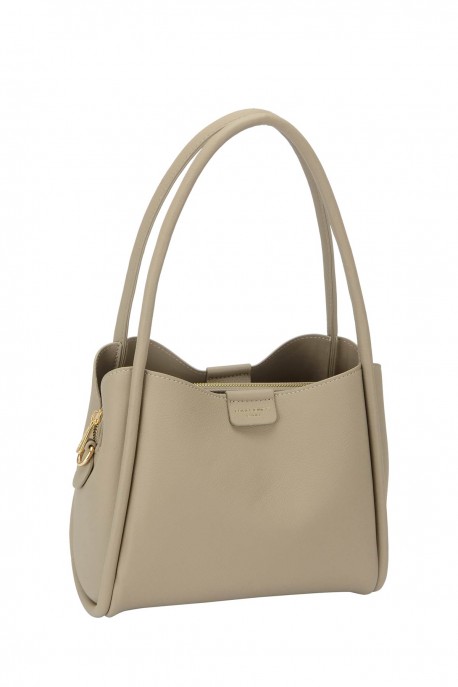 CM7425-1-VS Sac à main forme trapèze David Jones : couleur:Taupe chaud (WARM TAUPE)