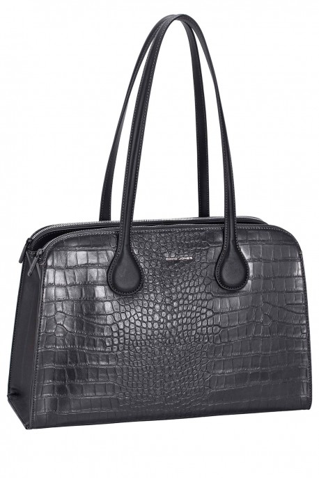 CM8529 David Jones Crocodile Dome Purse : colour:JET BLACK