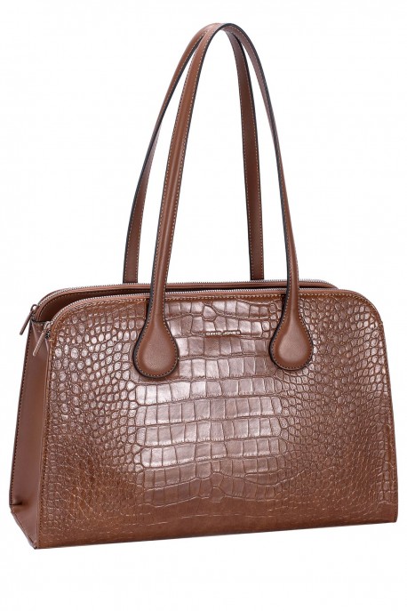 CM8529 David Jones Crocodile Dome Purse : colour:RED MUD