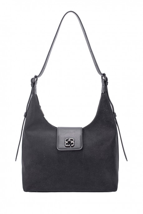 CM8535 Sac à main seau effet Nubuck David Jones : couleur:Noir (Black)