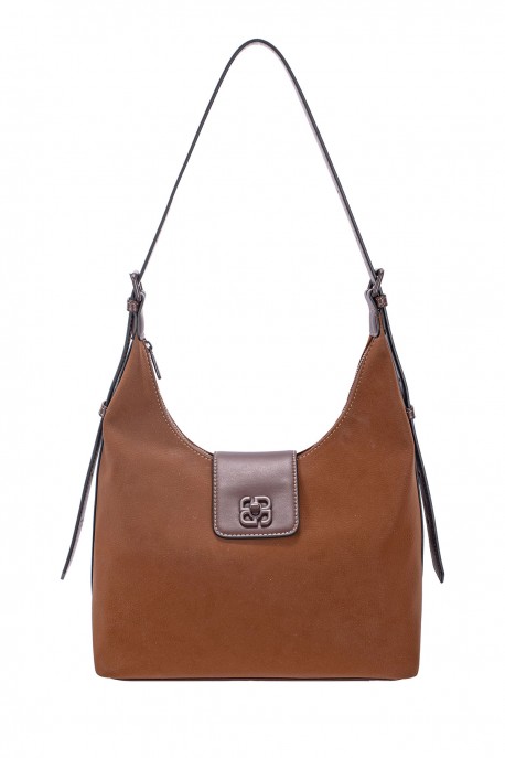 CM8535 Sac à main seau effet Nubuck David Jones : couleur:Boue Rouge (RED MUD)