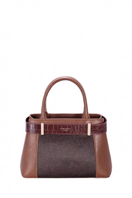 CM8436-1 David Jones Flared Trapeze Handbag : colour:RED MUD