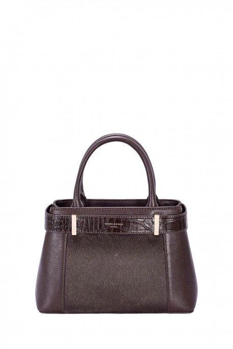 CM8436-1 David Jones Flared Trapeze Handbag : colour:HOT CHOCOLAT