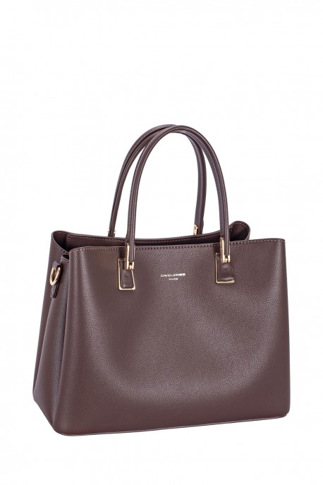 CM8383-1 Sac à main Trapèze Soufflet David Jones : couleur:HOT CHOCOLAT