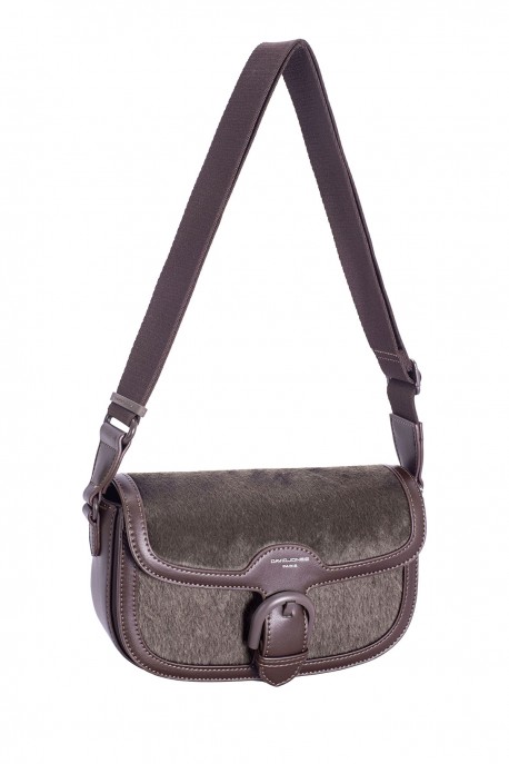 CM8605 David Jones Flap Shoulder Bag : colour:HOT CHOCOLAT