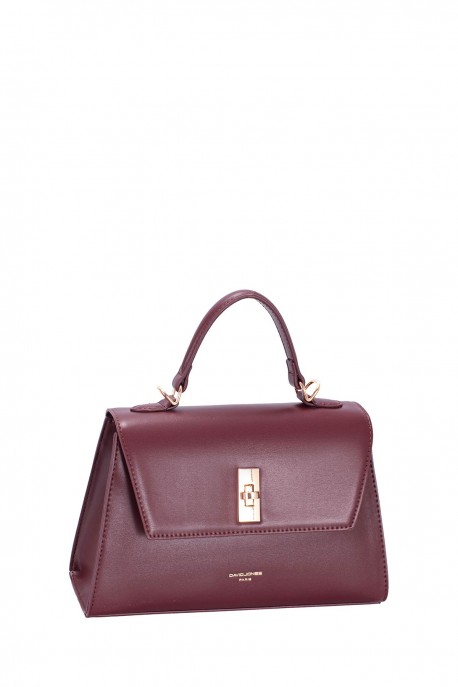 CM8621 Sac à main cartable trapèze David Jones : couleur:Bordeaux fonc&eacute; (D.Bordeaux)