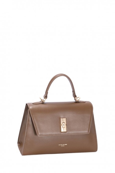 CM8621 Sac à main cartable trapèze David Jones : couleur:Boue Rouge (RED MUD)