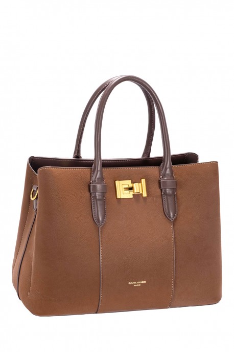 CM8624 Sac à main Soufflet effet Nubuck David Jones : couleur:Boue Rouge (RED MUD)
