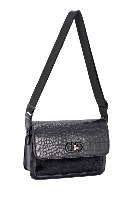 CM8637 David Jones Crocodile Flap Shoulder Bag
