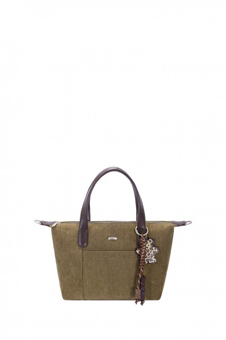 CM8688 Sac à main shopping style velours côtelé David Jones : couleur:Mousse des brumes (MIST MOSS)