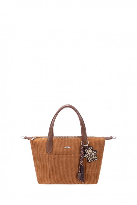 CM8688 David Jones Corduroy Style Shopping Handbag : colour:RED MUD