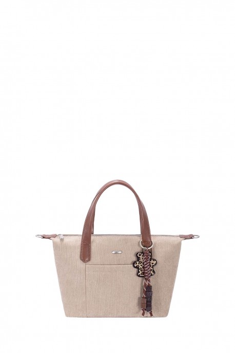 CM8688 David Jones Corduroy Style Shopping Handbag : colour:WARM TAUPE
