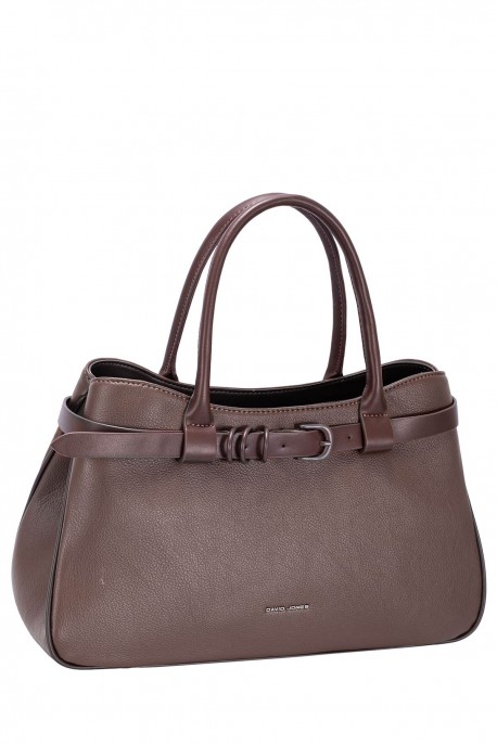 CM8543 David Jones Flared Trapeze Handbag : colour:SANDALWOOD BROWN