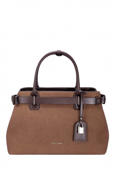 CM8548 David Jones Trapeze Handbag with Belt : colour:HOT CHOCOLAT