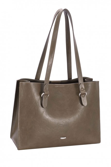 CM8763 Sac épaule Cabas Soufflet David Jones : couleur:Mousse des brumes (MIST MOSS)