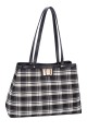 CM8772 David Jones Flared P-Trapeze Plaid Gingham Pattern Shoulder Bag
