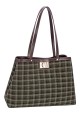 CM8772 David Jones Flared P-Trapeze Plaid Gingham Pattern Shoulder Bag