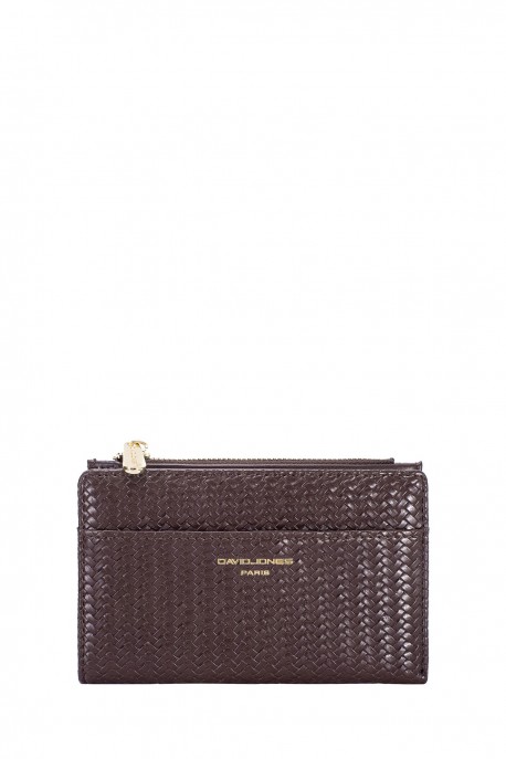P174 David Jones Braided Leather Wallet : colour:HOT CHOCOLAT