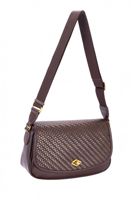 CM8664 David Jones Braided Pattern Crossbody Bag