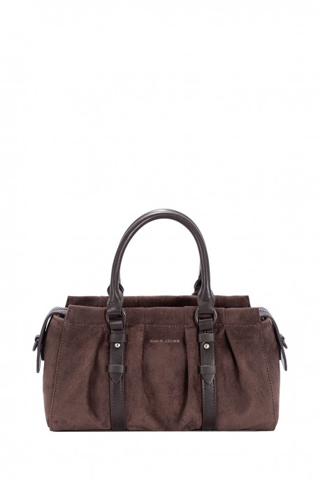 CM8598 David Jones Nubuck Effect Duffel Handbag : colour:HOT CHOCOLAT