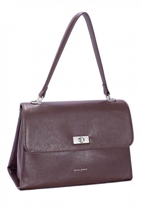 CM8672 Sac épaule cartable à rabat David Jones : couleur:HOT CHOCOLAT