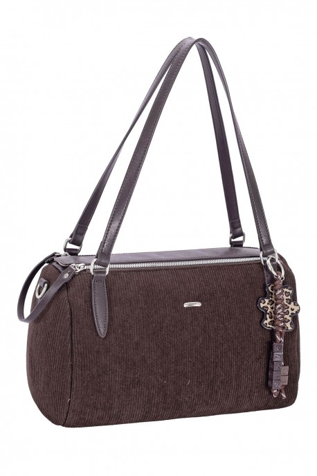 CM8687 David Jones Corduroy Style Duffel Shoulder Bag : colour:WENGE WOOD