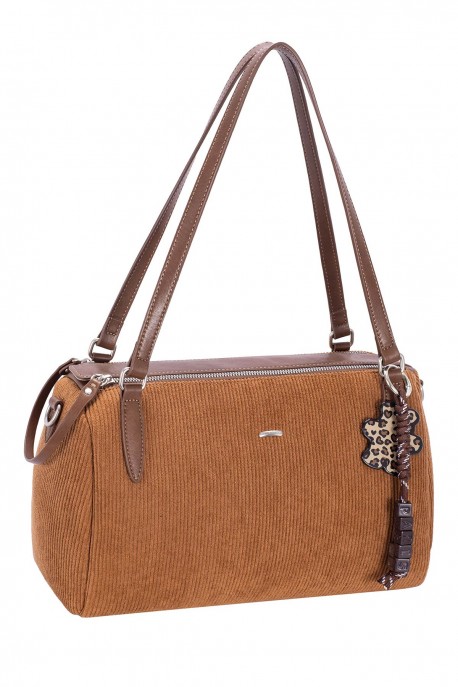 CM8687 David Jones Corduroy Style Duffel Shoulder Bag : colour:RED MUD