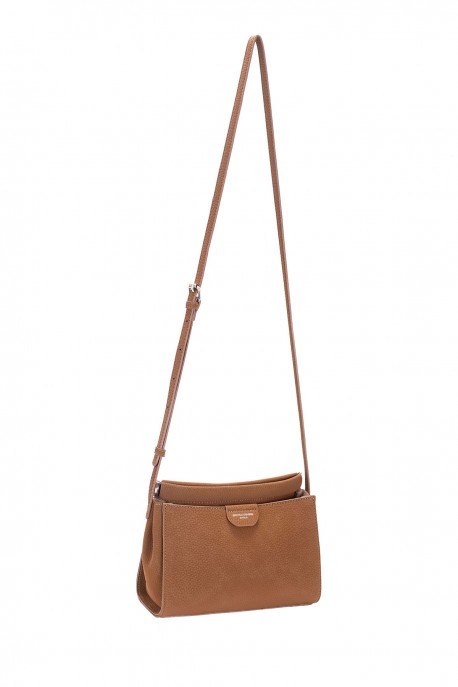 CM8733 Sac épaule forme croissant effet Nubuck David Jones : couleur:Boue Rouge (RED MUD)