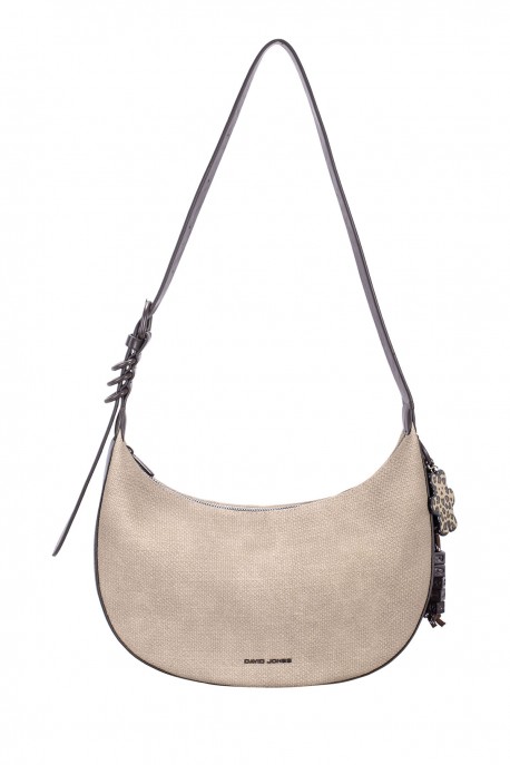 CM8622 Sac épaule forme croissant David Jones : couleur:Taupe chaud (WARM TAUPE)