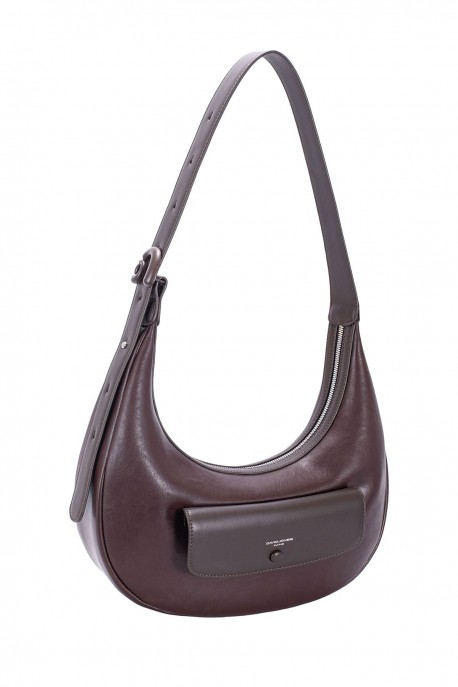 CM8630 Sac épaule forme croissant David Jones : couleur:HOT CHOCOLAT