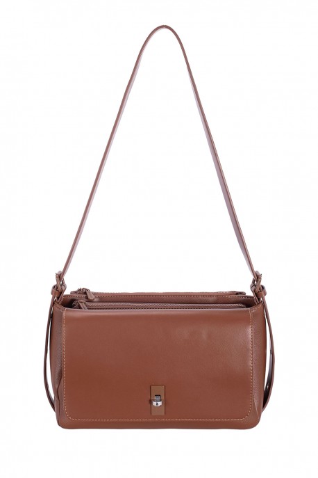 CM8635 Sac épaule David Jones : couleur:Boue Rouge (RED MUD)