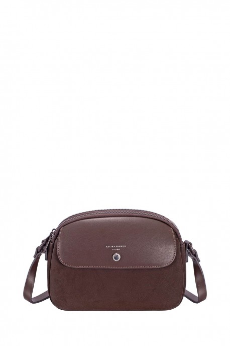 CM8699 Sac bandoulière à rabat David Jones : couleur:SANDALWOOD BROWN