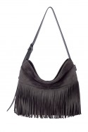 CM8723 David Jones nubuck velvet fringe shoulder bag