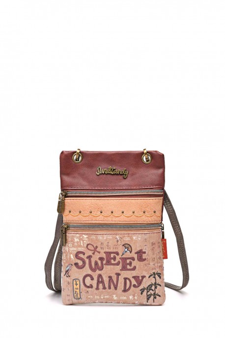 SC-031 Pochette bandoulière synthétique Sweet & Candy : couleur:Marron (Brown)