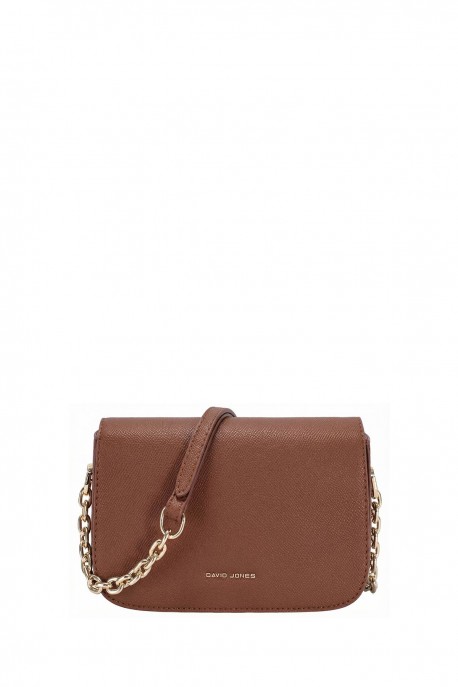 CM8419-1 Sac bandoulière à rabat Chaîne David Jones : couleur:Boue Rouge (RED MUD)