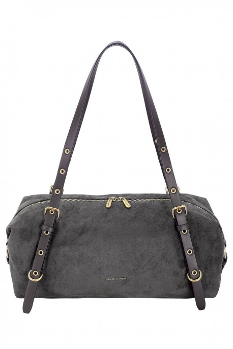 CM8618 David Jones Nubuck Effect Duffel Shoulder Bag : colour:Black